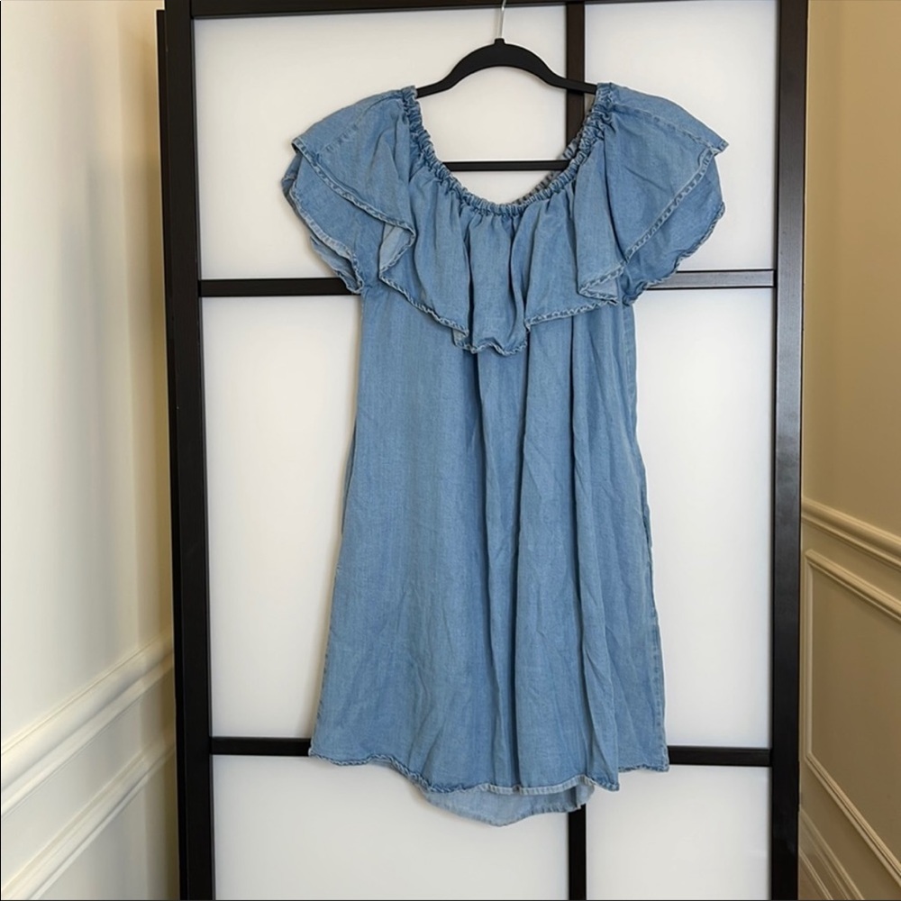 Washed out blue summer flowey dress